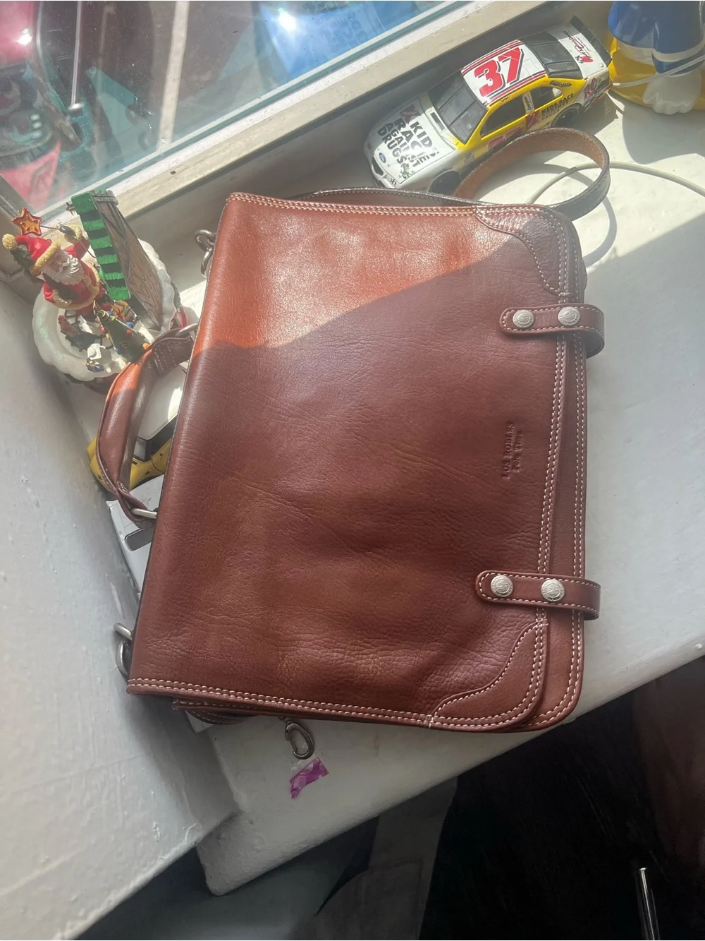 Brown Leather Men's Briefcase - Classic Professional Bag